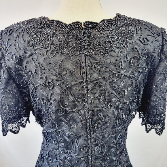 Vintage Black Beaded Top size Large - Picture 7 of 8